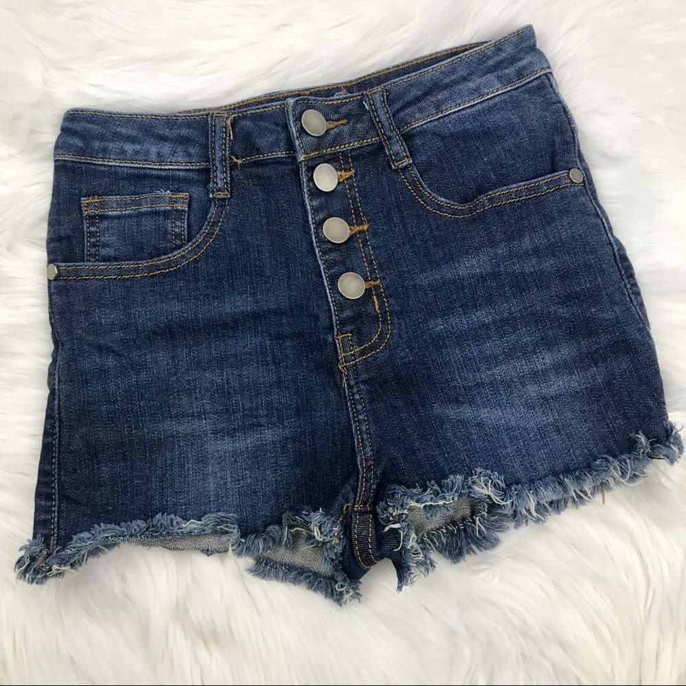 {Francesca’s} Harper High Waist Button Fly Stretch